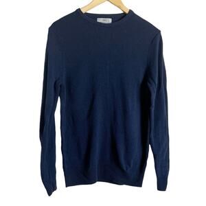 Marks & Spencer Navy Blue Lambswool Crewneck Pullover Sweater Size S